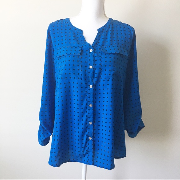 🌸 Croft & Barrow Diamond Pattern Blouse - Picture 1 of 5